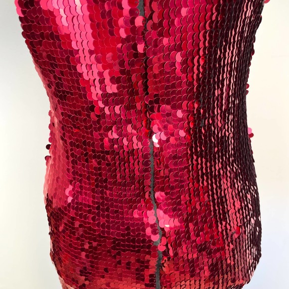 NBD Bexley Sequin Shift Dress In Raspberry Red Size XXS New - Picture 12 of 16